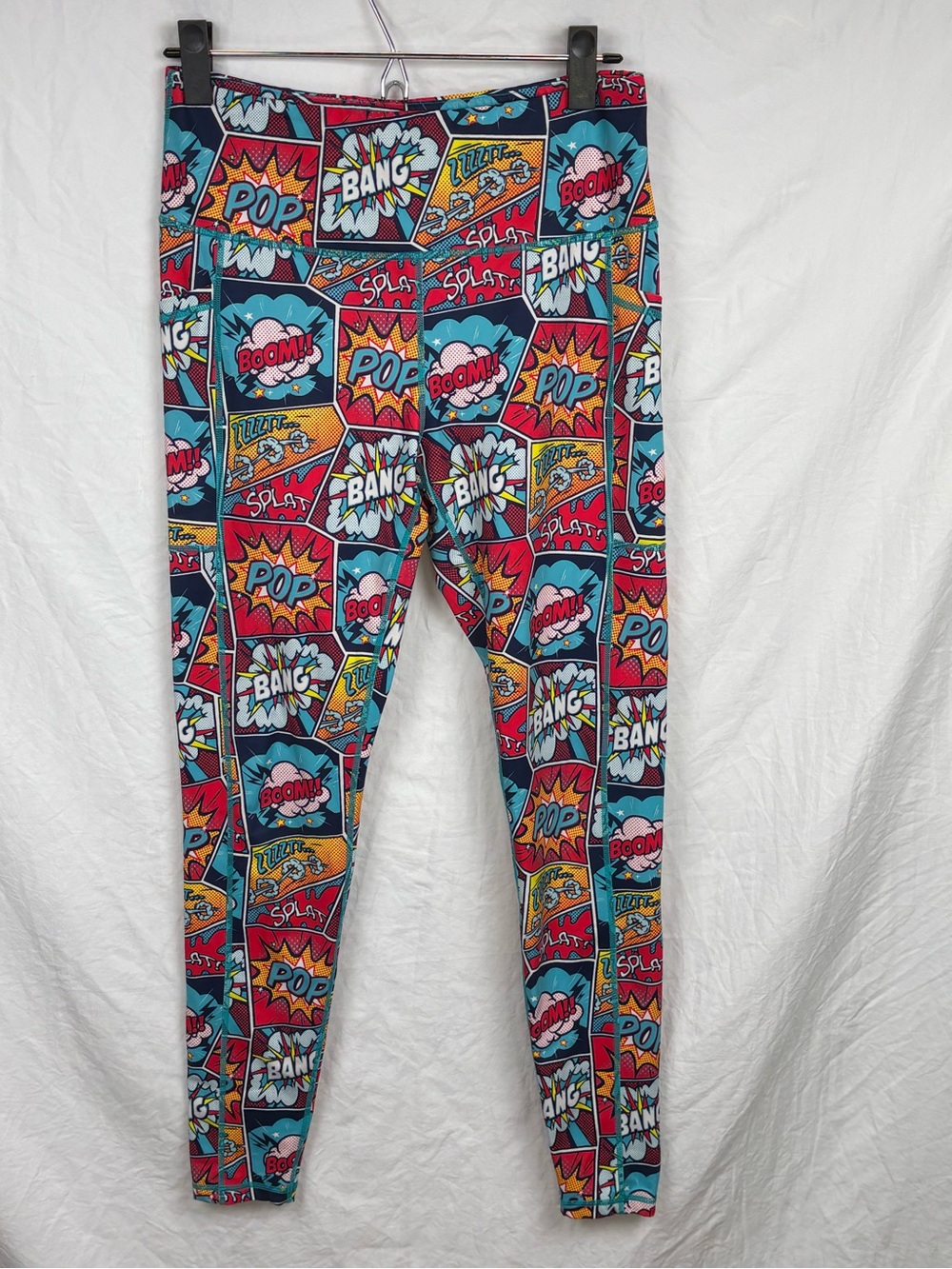 Constantly Varied gear Medium women’s Comic-Strip Print Leggings - Red & Blue
